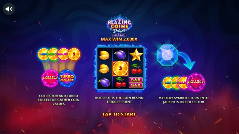Blazing Coins Deluxe Meniu Kuu